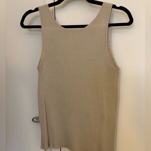Soft cream knitted tank